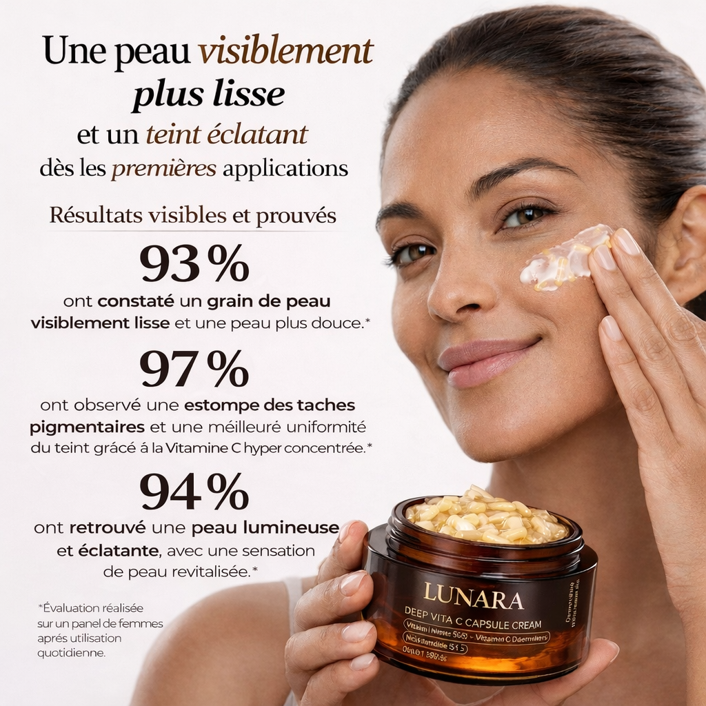 Crème double texture anti-tâche & éclat du teint
au collagène, à la niacinamide et à la vitamine C Lunara cosmetics