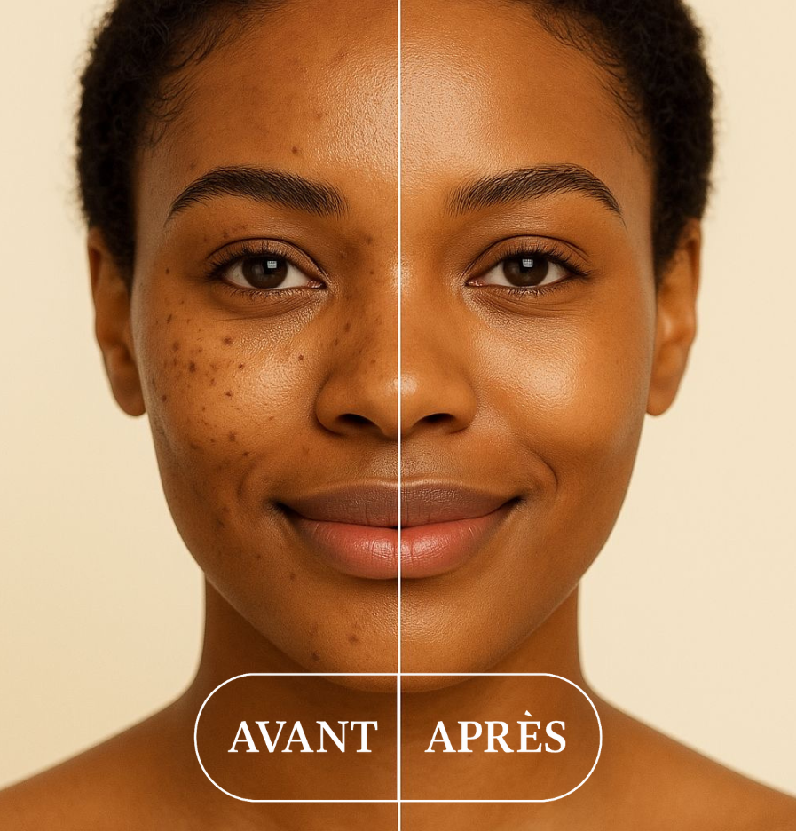 Résultats avant après crème anti-taches Lunara - réduction des taches pigmentaires et teint unifié 