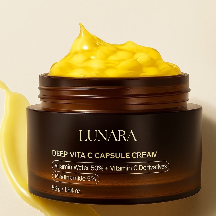 Crème anti-taches Lunara - Vitamine 
 C encapsulée , collagène tniacinamide pour éclaircir le teint